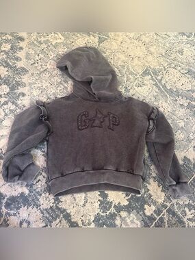 GAP Girls' Wicked Charcoal Gray Hooded Sweatshirt